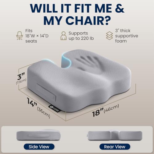 Seat Cushion Memory Foam Chair Cushion for Tailbone Pain Relief