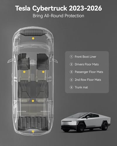 Floor Mats Set for Tesla Cybertruck 2023 2024 2025 2026