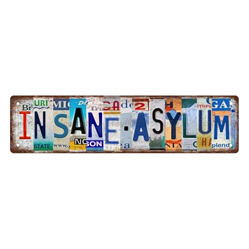 INSANE ASYLUM SPACE Metal Tin Street Sign Bar Cafe Garage Cave Home Room Wall Bathroom Farmhouse Garden Porch Patio Decor