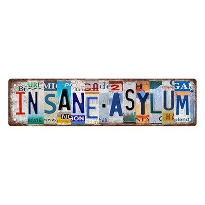INSANE ASYLUM SPACE Metal Tin Street Sign Bar Cafe Garage Cave Home Room Wall Bathroom Farmhouse Garden Porch Patio Decor
