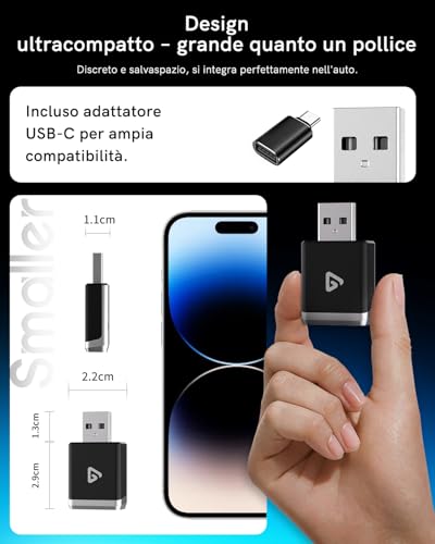 Wireless CarPlay Adapter for iPhone & Android 2026 Upgrade Ultra Mini 2 in1 Wired Android Auto to Wireless