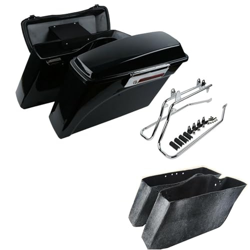 Motorcycle Hard Saddlebags with Chrome Conversion Brackets Fit For Harley Softail Deluxe Heritage Softail 1984