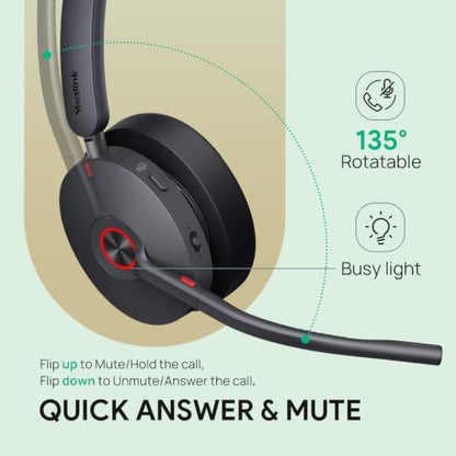 BH74 ANC Wireless Headset with Mic for Work