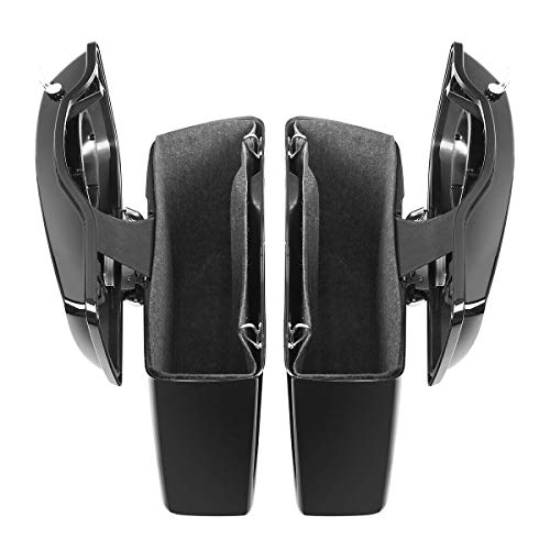 Vivid Black Hard Saddlebags with 6x9 Cut Out Speaker Lids Fit for Harley Touring Road King Street Glide Electra Ultra 2014