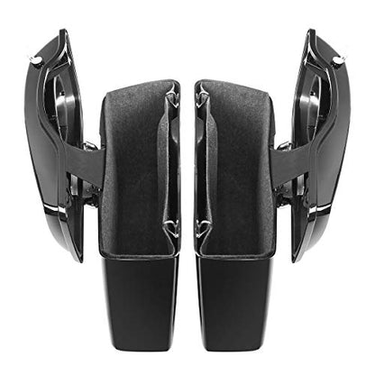 Vivid Black Hard Saddlebags with 6x9 Cut Out Speaker Lids Fit for Harley Touring Road King Street Glide Electra Ultra 2014