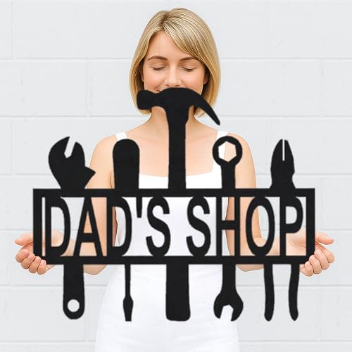 Custom Garage Workshop Metal Sign Personalized Tool Name Wall Art for Car Truck Mechanic Shop Decor Durable Steel Sign for Dad Husband Men’s Auto Workspace or Fence