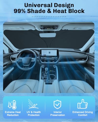 for 2024 2025 2026 Toyota Grand Highlander Windshield Sunshade for 2025 2026 Toyota Grand Highlander Accessories Sunshade Foldable Sun Shield 2025 2026 Grand Highlander Sunshade Sun Protector