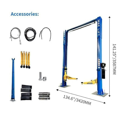 ME 11000lbs Lifting Capacity 2 Post Car Lift 2 Post Lift Car Lift Clear Floor Design for Trucks