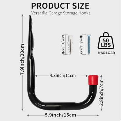 Heavy Duty Garage Storage Hooks (6 Count)