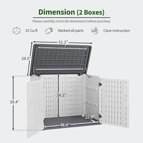 Macrout 25 Cu Ft Outdoor Storage Cabinet (2 Count)
