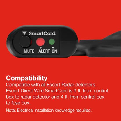 Radar Detector SmartCord Directwire with Red Light for MAX 360