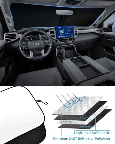 Foldable Front Windshield Sun Shade fit for Toyota Tundra 2022