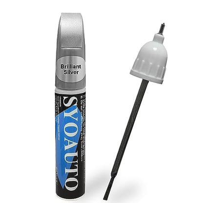 Brilliant Silver K23 Touch Up Paint Fit for Nissan Auto Touch up Paint Scratch Repair Pen Brush and Tip 2 in 1 Brilliant Silver