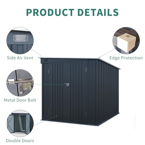 6x8FT Metal Shed