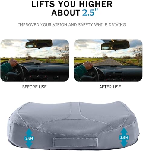 Leather Car Memory Foam Heightening Seat Cushion for Short People Driving