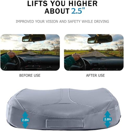 Leather Car Memory Foam Heightening Seat Cushion for Short People Driving