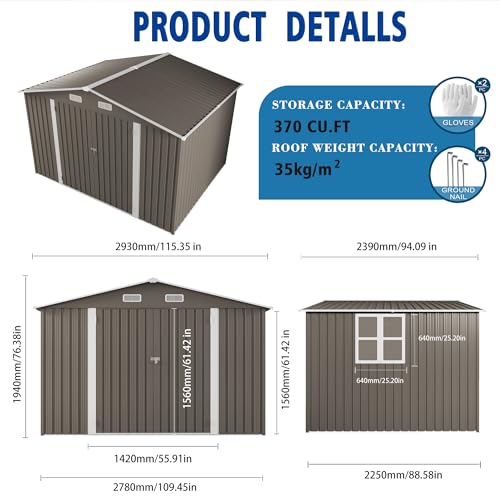 10x8 FT Outdoor Storage Shed