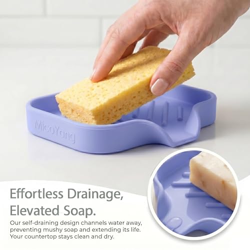 Silicone Soap Dish with Drain Spout