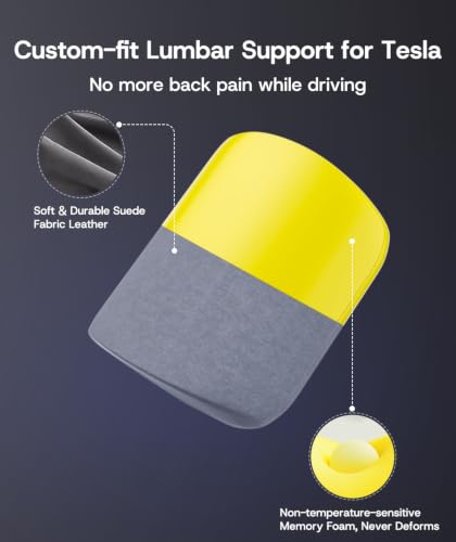 Car Headrest Pillow & Lumbar Support Pillow Set for Tesla Model 3