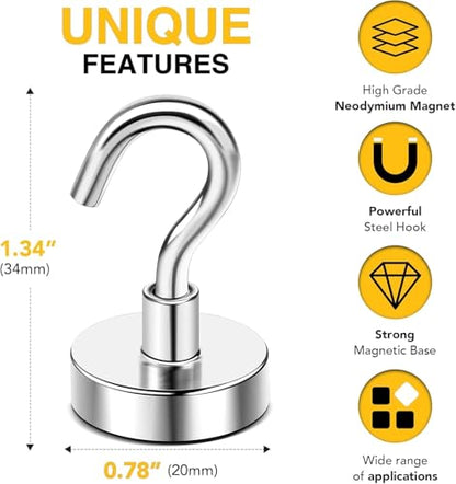 Magnetic Hooks 12pcs 50lbs Cruise Essentials 2026 Magnet Hook (12 Count)