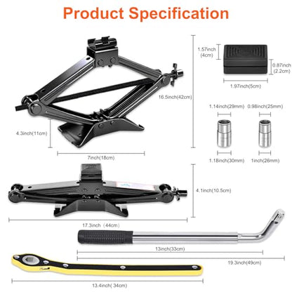2.5T Scissor Jack Car Tire Changing Emergency Kit
