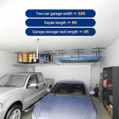 3x8 Overhead Garage Ceiling Storage Rack Adjustable