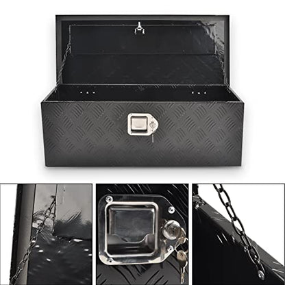 30Inch Aluminum Tool Box 5 Bar Tread ToolBox for Truck Bed Car Outdoor
