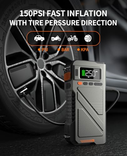 Portable Car Jump Starter with Air Compressor