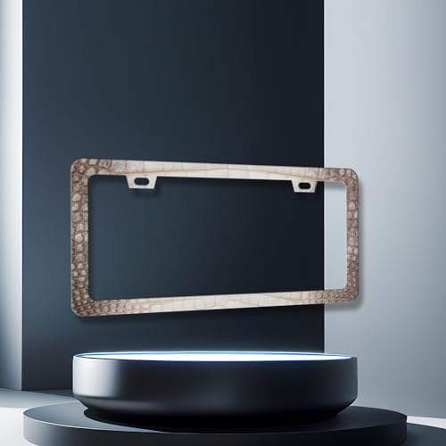 Crocodile Skin Print License Plate Frame Animal License Holder with 2 Holes