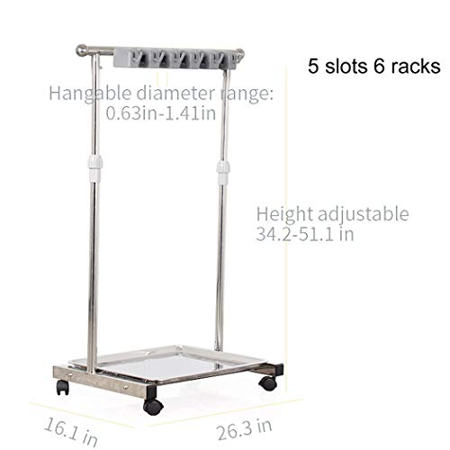 movable mop broom holder put wet mops floor standing cleaning tool rack stainless for schools