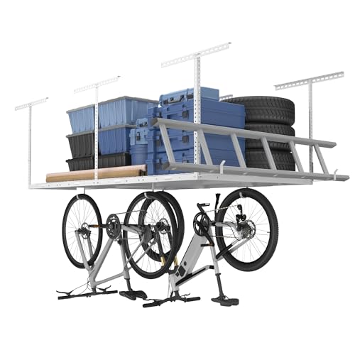 4x8 Overhead Garage Storage Rack with Hooks