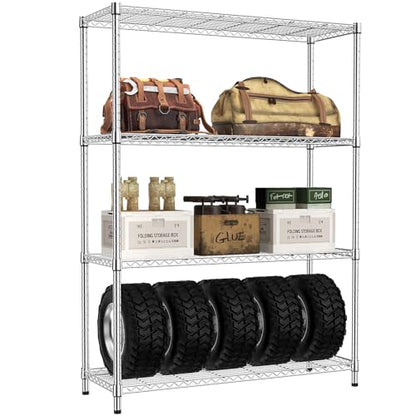 4 Tier Adjustable Heavy Duty Metal Wire Shelving Unit