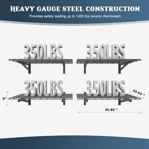 4 Pack Wall Mounted Garage Shelving