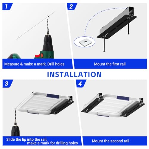 6 Pack Overhead Storage Bin Rack Heavy Duty Rack Ceiling Garage Storage (6 Count)
