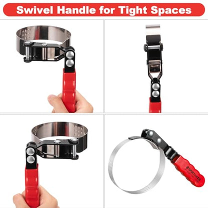 Medium Oil Filter Wrench Adjustable Swivel Oil Filter Removal Tool