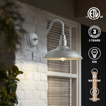 14in Outdoor Gooseneck Barn Lights for Patio