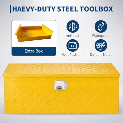 Truck Bed Tool Box Aluminum with Lock and Keys
