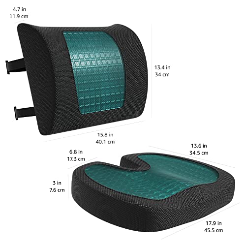 Comfortable Seat Cushion & Lumbar Support for Office Chairs (2 Count)