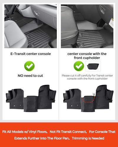 Floor Mats for Ford Transit 150 250 350 2022 (2 Count)