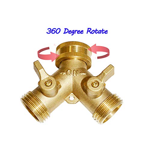 Brass Garden Hose Y Valve Hose Splitter Water Garden Hose Adapter 2 Way 3