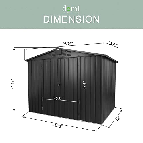 Domi Outdoor Storage Shed 8.2' x 6.2'