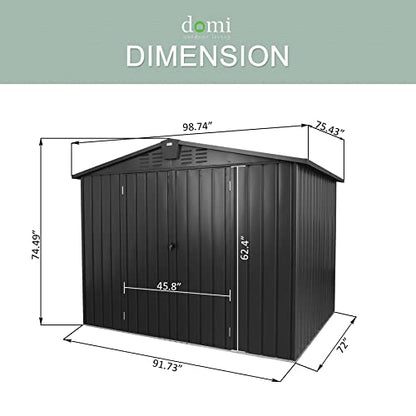 Domi Outdoor Storage Shed 8.2' x 6.2'