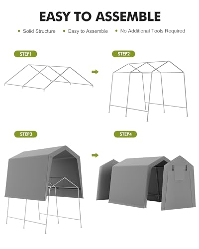 7 x 12 ft Carport Storage Shed