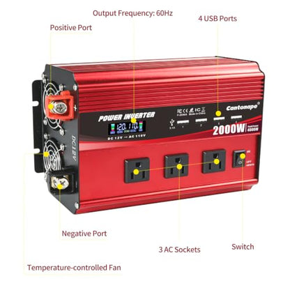 2000W Power Inverter 12V to 110V