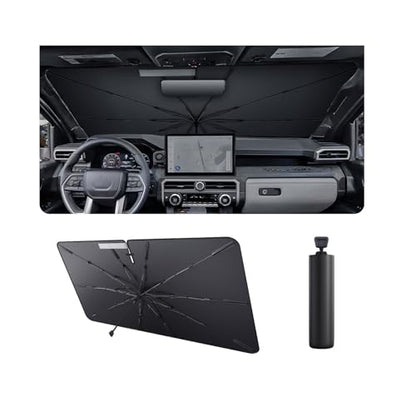2025 4Runner Car Windshield Sun Shade Windshield Sunshade Umbrella [Star Fabric] Protect Car from Sun Rays&Heat Damage Keeps Vehicle Cool