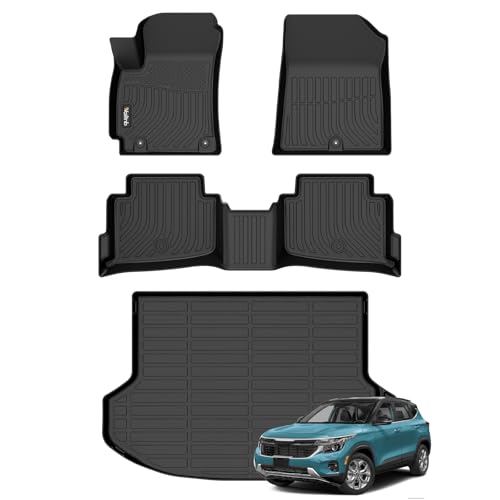 Floor Mats & Cargo Mats Set Fit Kia Seltos 2024 2025 All Weather Floor Liners for Kia Seltos 2024 Cargo Trunk Liner Accessories for S丨LX丨EX丨SX丨X