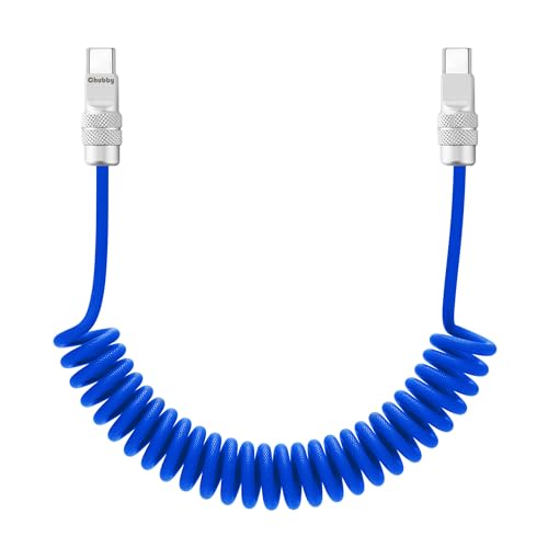 USB C to C 240W Braided Coiled Charging Cable