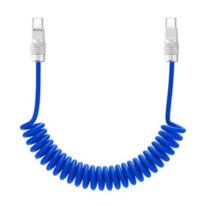 USB C to C 240W Braided Coiled Charging Cable