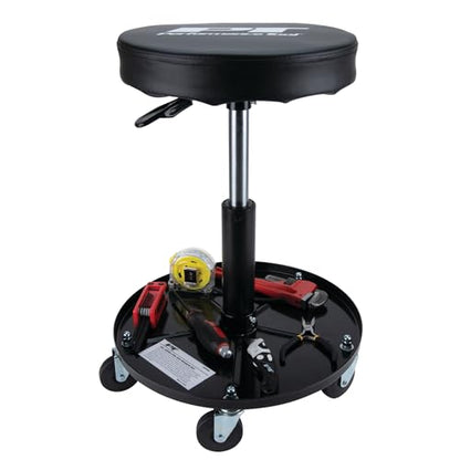 W85008 Pneumatic Rolling Shop Stool Seat Black
