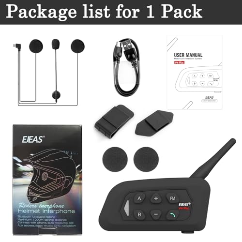 V4 Plus Motorcycle Bluetooth Helmet Intercom Headset (4 Count)